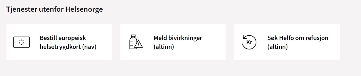 Tjenester utenfor Helsenorge