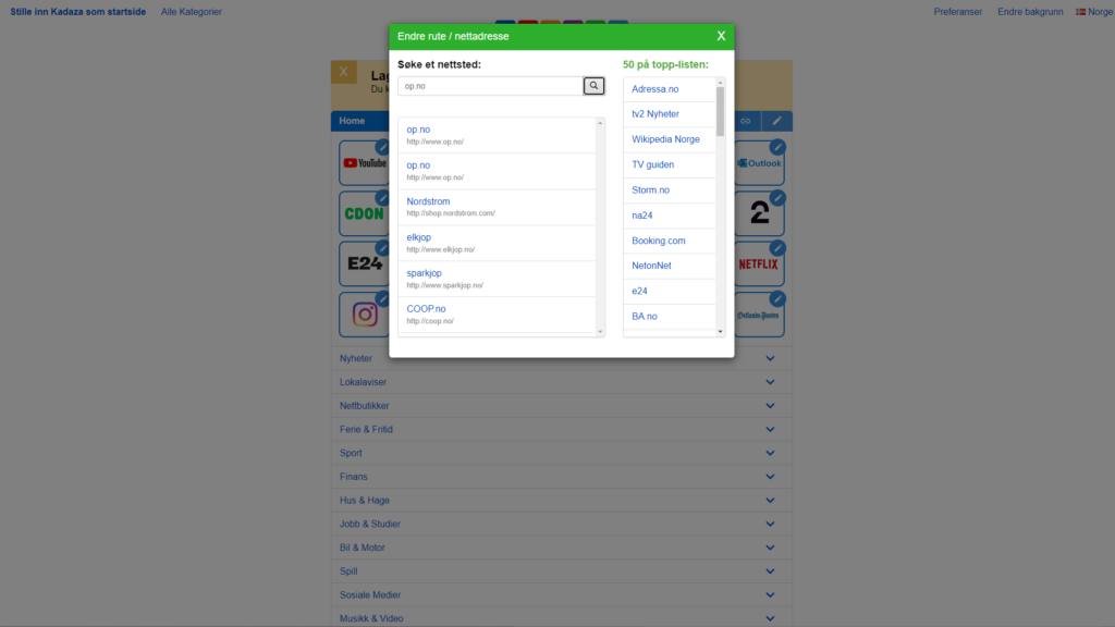 Skjermbilde fra Kadaza.no