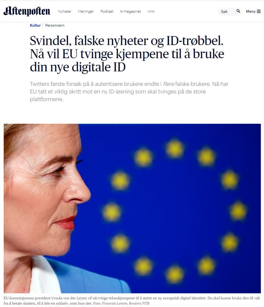 Faksimile av artikkel i Aftenposten