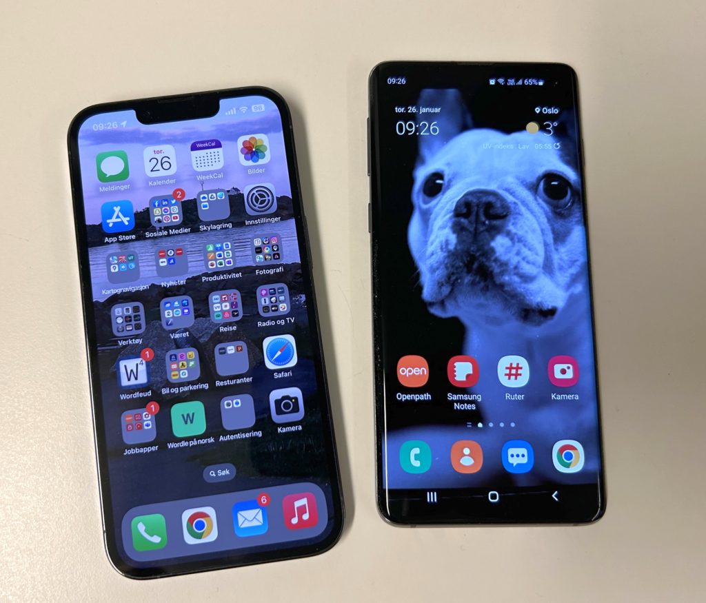 iPhone og Android smarttelefoner