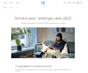 Skjermdump fra Telenors nettsider