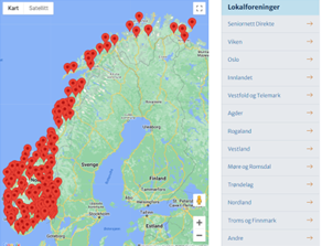 Kart med lokalforeninger